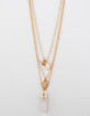 FULL TILT Layered Crystal Moon Stone Gold Necklace image number 1