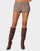 EDIKTED Phoeby Houndstooth Plaid Shorts image number 1