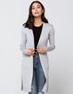 SKY AND SPARROW Rib Pocket Womens Heather Gray Cardigan image number 1