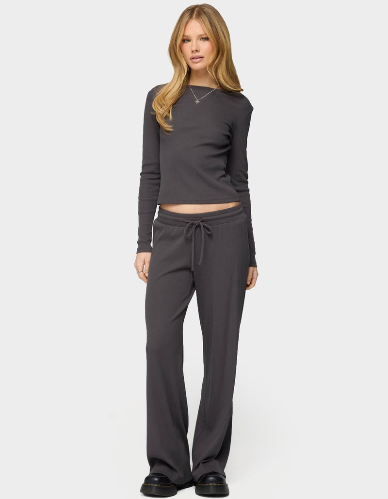 EDIKTED Cicilia Straight Leg Ribbed Pants image number 3