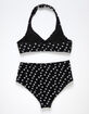 FULL TILT Textured Girls Halter Bralette Bikini Set image number 2