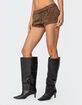 EDIKTED Studded Faux Suede Micro Shorts image number 3