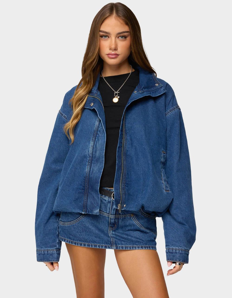EDIKTED Hilary Oversized Denim Coat image number 0
