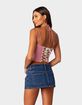 EDIKTED Pippa Gingham Lace Up Corset image number 4