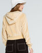 ADIDAS Velour Cropped Full Zip Womens Beige Hoodie image number 2