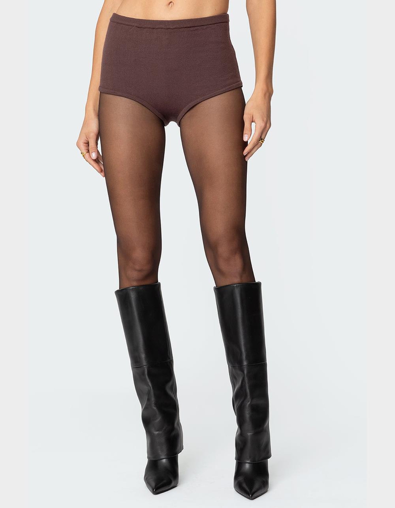 EDIKTED Ashlin Knit Micro Shorts image number 0