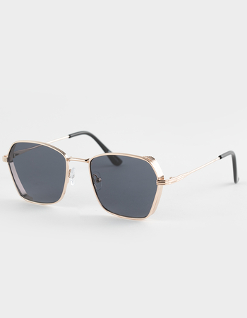 RSQ Black Gold Metal Square Sunglasses Primary Image