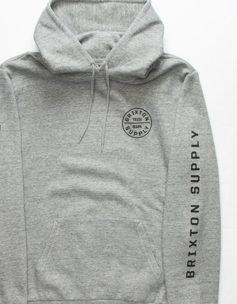 BRIXTON Oath Gray & Black Mens Hoodie image number 1