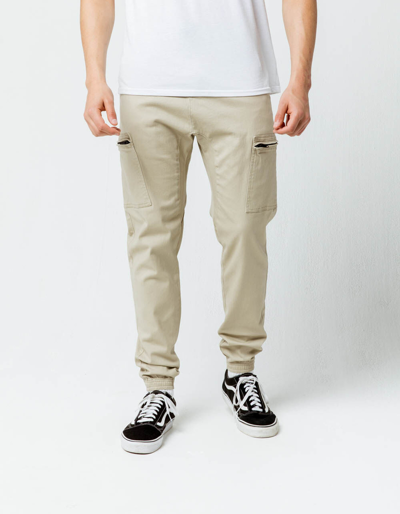 CHARLES AND A HALF Zip Pocket Khaki Mens Cargo Pants image number 2