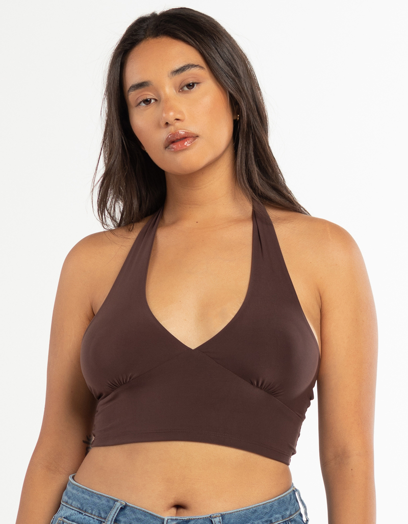 RSQ Womens Solid Halter Top image number 4