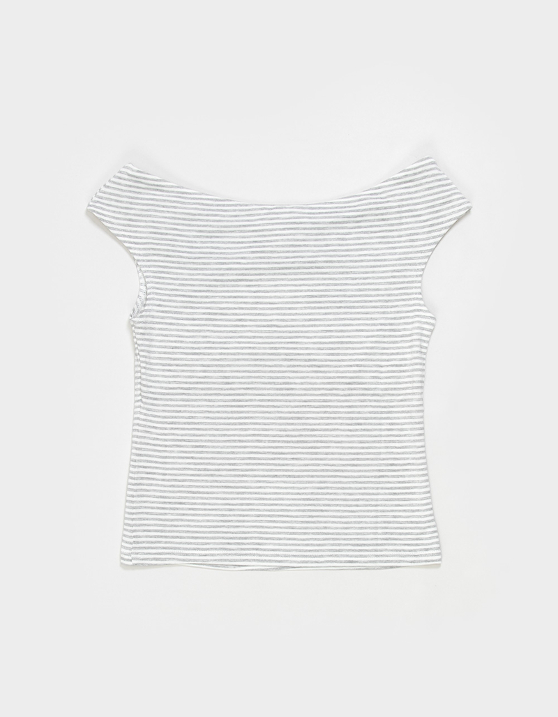 FULL TILT Girls Stripe Off The Shoulder Top image number 1