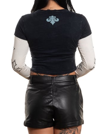 AFFLICTION Criss Cross Womens Long Sleeve 2fer Tee Alternative Image