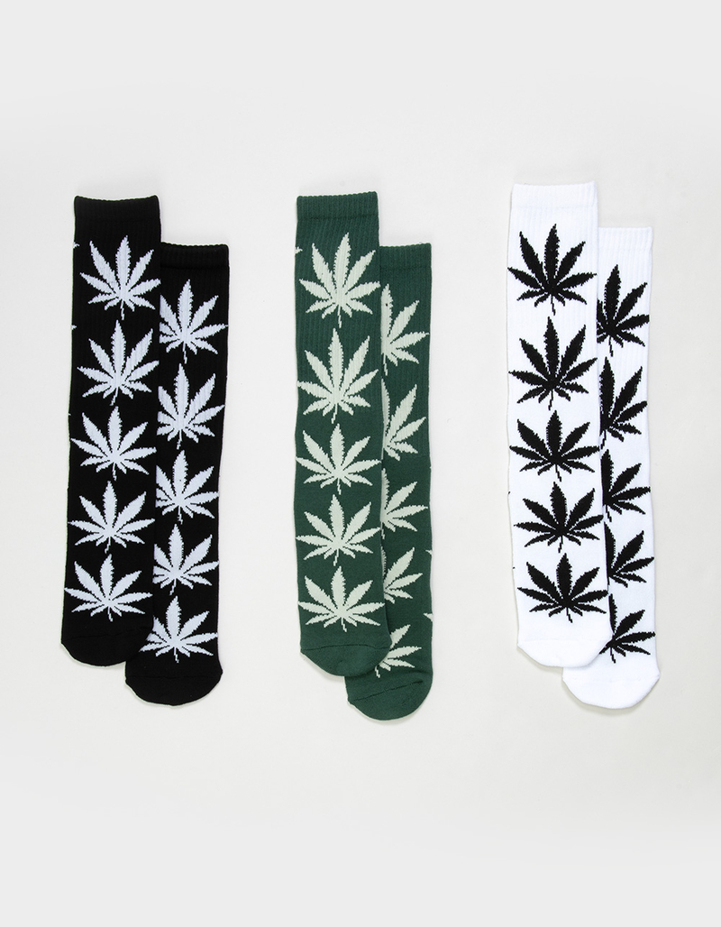 HUF 3 Pack Essentials Plantlife Mens Crew Socks image number 0