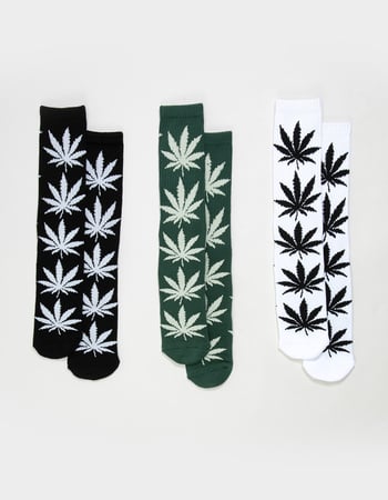HUF 3 Pack Essentials Plantlife Mens Crew Socks Primary Image