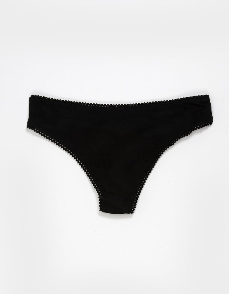 FULL TILT Bow Lace Trim Rib Cheeky Panties image number 1