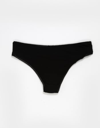 FULL TILT Bow Lace Trim Rib Cheeky Panties Alternative Image