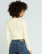 FULL TILT Cable Crew Womens Yellow Cardigan image number 3