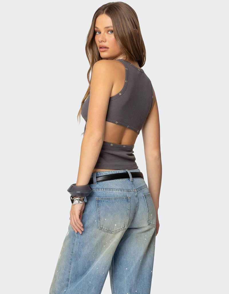 EDIKTED Imogen Cut Out Ribbed Tank Top image number 4