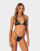 EDIKTED Bruna Faux Leather Triangle Bikini Top image number 1
