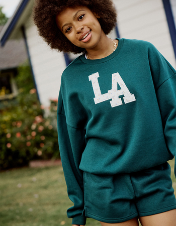 FULL TILT LA Patchwork Womens Crewneck Sweatshirt Primary Image