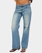 EDIKTED Belted Low Rise Straight Leg Jeans image number 1