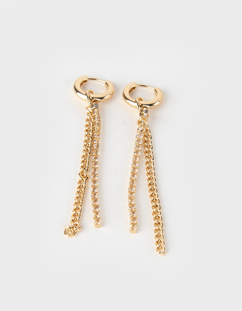 Clear Crystal Liner Huggie Earrings image number 1