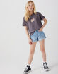 RSQ Girls Pork Chop Roll Cuff Denim Shorts image number 1