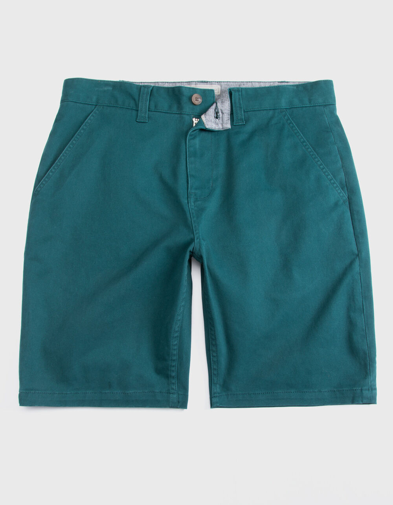CHARLES AND A HALF Lincoln Stretch Teal Blue Mens Shorts image number 0