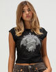 TRUE RELIGION Crystal Winged Heart Womens Baby Tee image number 1