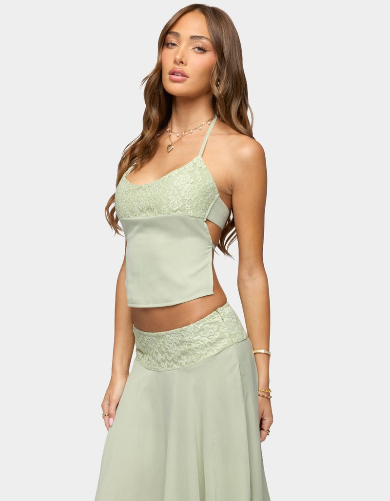 EDIKTED Evia Lacey Backless Halter Top image number 1