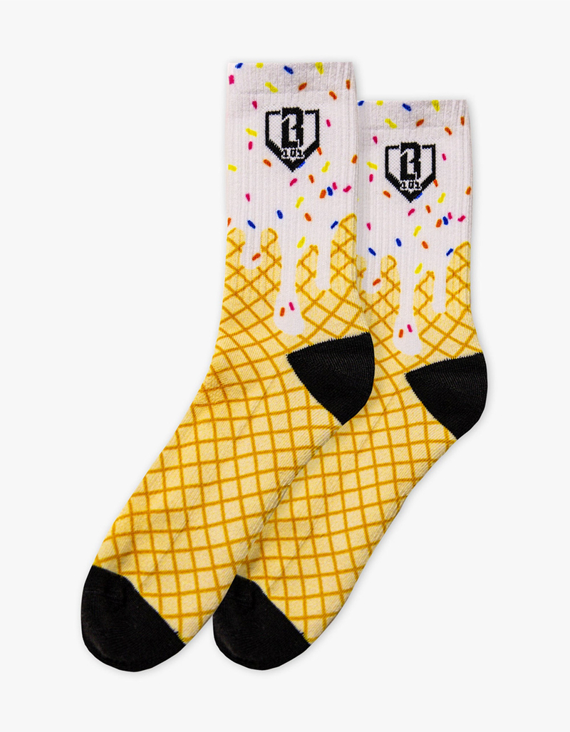 BASEBALL LIFESTYLE 101 Ice Cream 3 Pack Boys Crew Socks image number 1