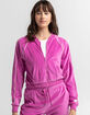 RSQ Womens Piped Velour Zip Up Jacket image number 1