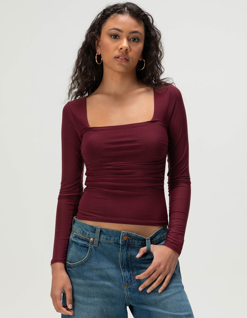 TILLYS Square Neck Cinch Womens Long Sleeve Top image number 0
