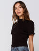 BOZZOLO Mock Neck Black Womens Tee image number 2