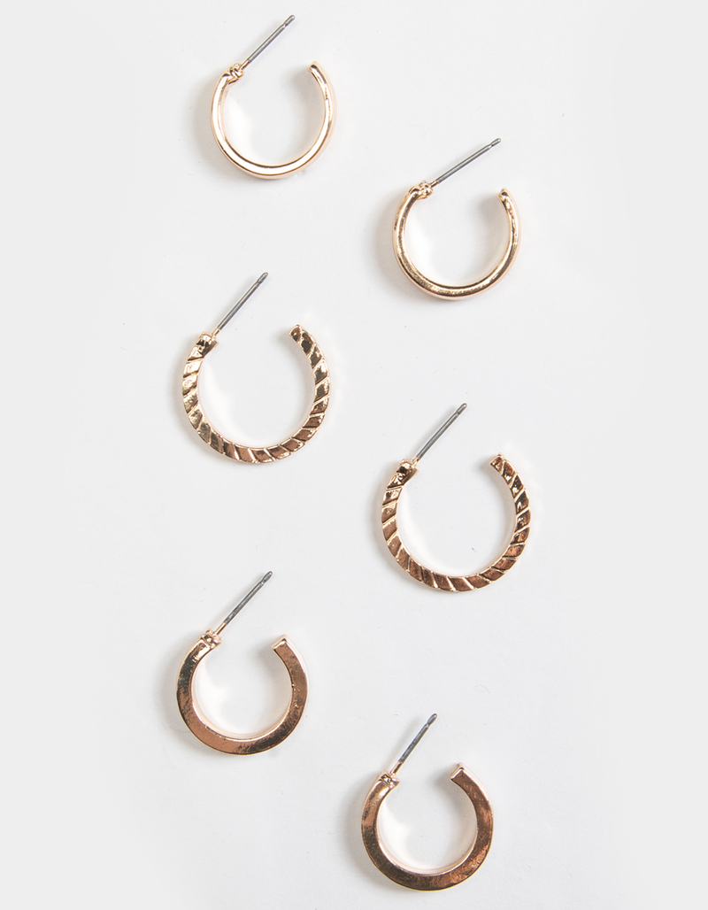 FULL TILT 3 Pack Enamel Basic Huggie Earring Set image number 0