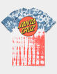 SANTA CRUZ Classic Dot Mens Red White & Blue Tie Dye T-Shirt image number 1
