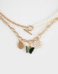 FULL TILT Layered Half Pearl Chain Charm Necklace image number 2