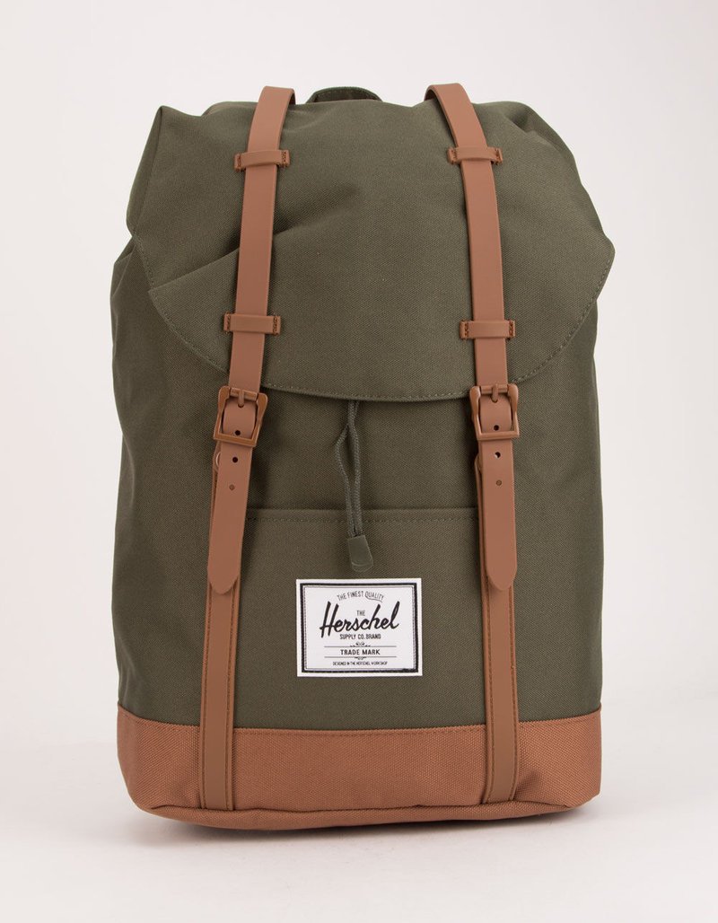 HERSCHEL SUPPLY CO. Retreat Dark Olive & Saddle Brown Backpack image number 0