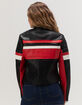 ASHLEY Stripe Racing Faux Leather Womens Jacket image number 4