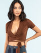 WEST OF MELROSE Mesh Womens Wrap Top image number 1