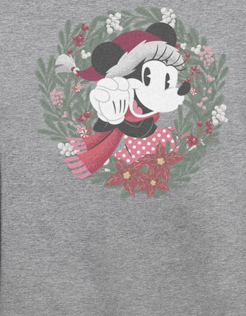 DISNEY Minnie Wreath Unisex Holiday Sweatshirt image number 1