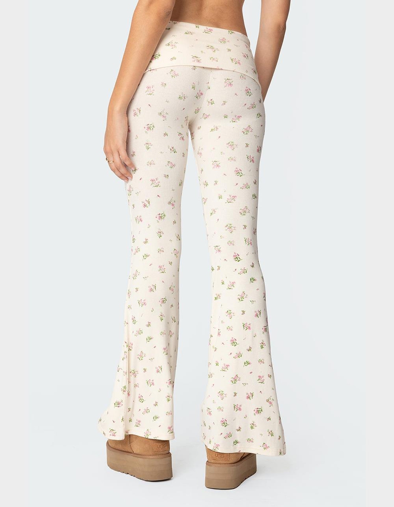 EDIKTED Bloom Baby Fold Over Flared Leggings image number 4