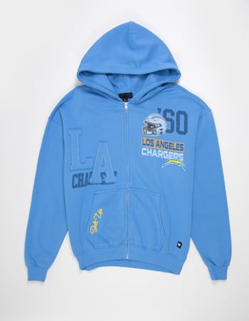THE WILD COLLECTIVE Los Angeles Chargers Mens Zip-Up Hoodie Alternative Image