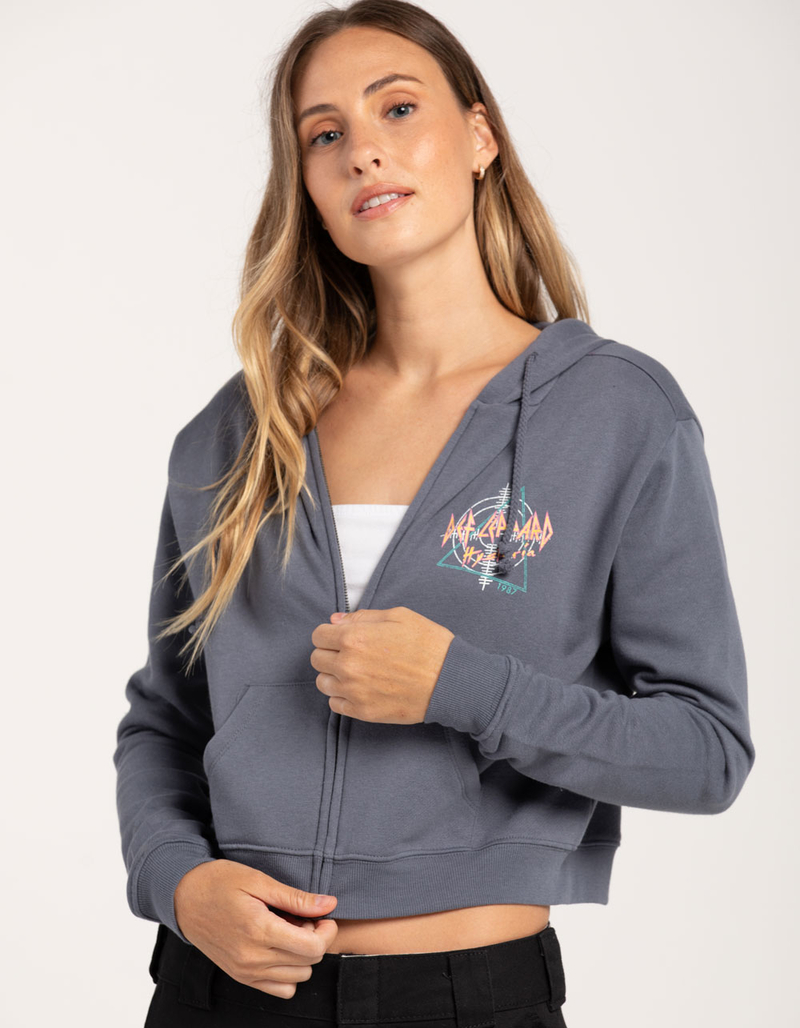 DEF LEPPARD Crop Zip-Up Womens Hoodie image number 1