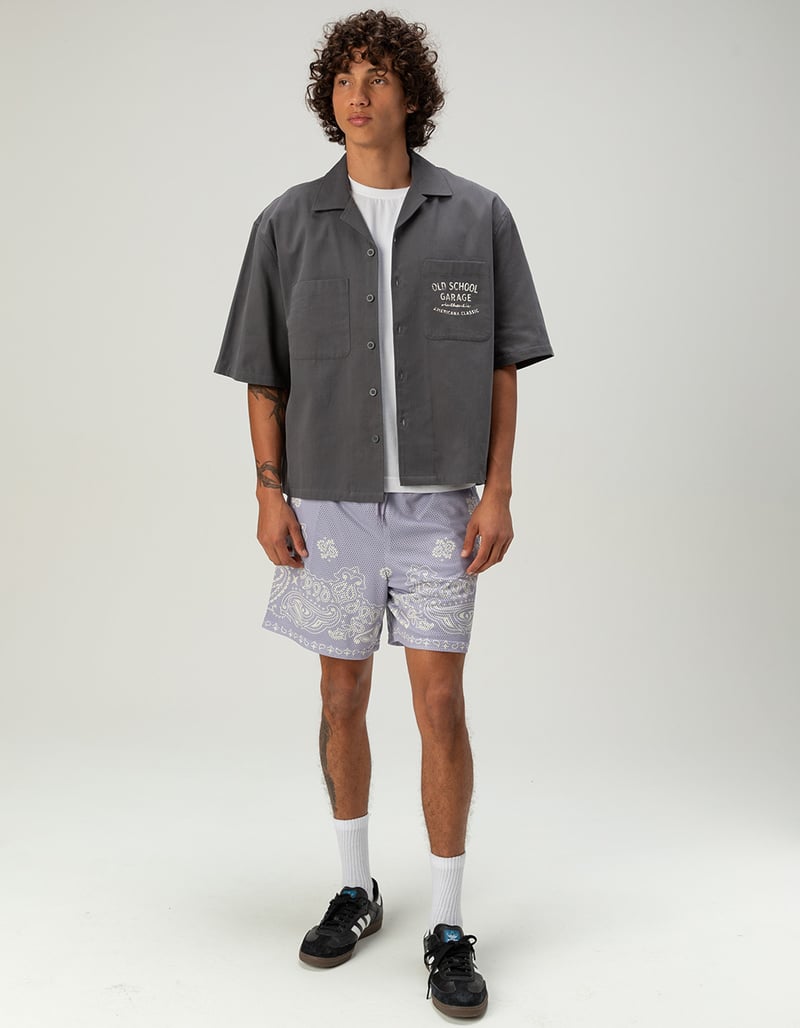 RSQ Mens Graphic Twill Button Up Shirt image number 4