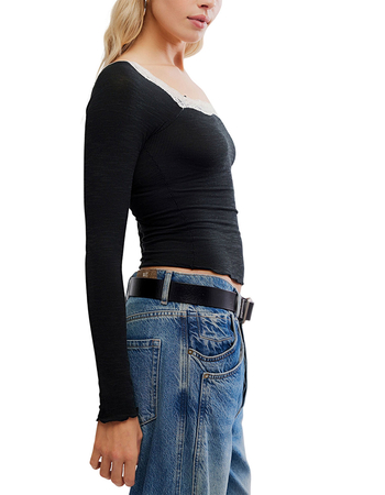 FREE PEOPLE Oh My Darling Womens Long Sleeve Top Alternative Image