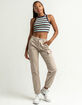SKY AND SPARROW Stripe Womens Muscle Crop Tank image number 4