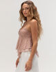 FULL TILT Lace Hanky Hem Womens Cami image number 3