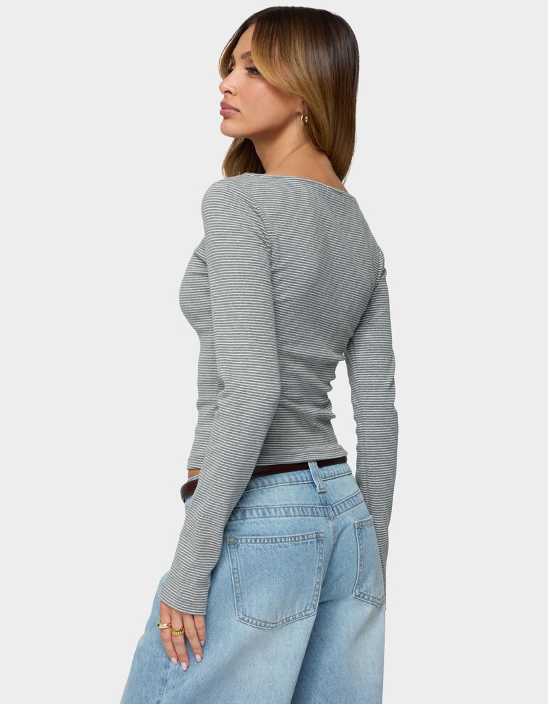 EDIKTED Loria Striped Boat Neck Top image number 2