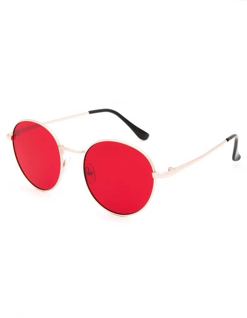 FULL TILT Round Red Sunglasses image number 0